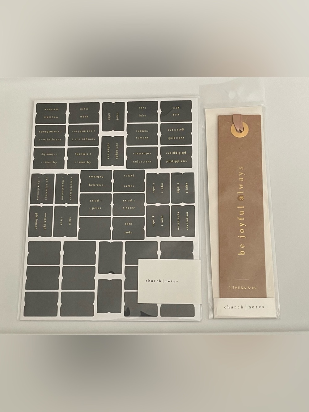 Black Bible Tab Stickers & Bookmark